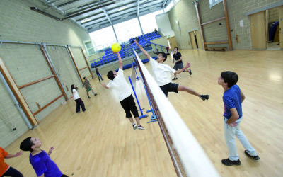 Students using the sports facilities